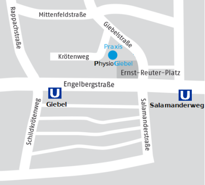 Karte mit Lage der Praxis